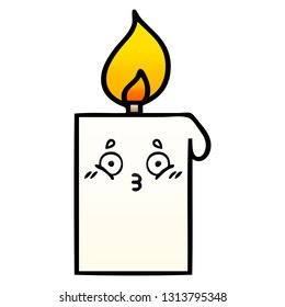 caricatura sombreada de gradiente de una vela iluminada