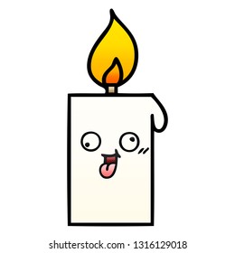 gradient shaded cartoon of a lit candle