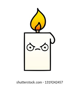 gradient shaded cartoon of a lit candle
