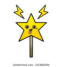 gradient shaded cartoon of a magic wand