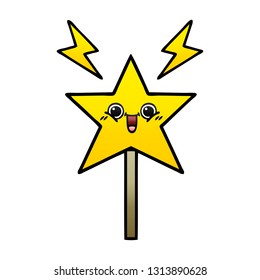 gradient shaded cartoon of a magic wand