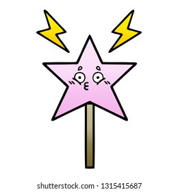 gradient shaded cartoon of a magic wand