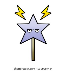 gradient shaded cartoon of a magic wand