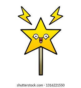 gradient shaded cartoon of a magic wand