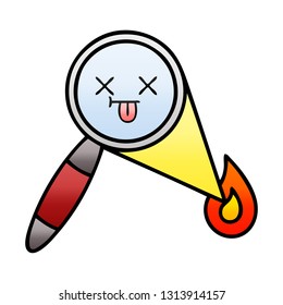 gradient shaded cartoon of a magnifying glass