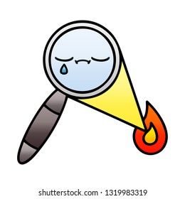 gradient shaded cartoon of a magnifying glass