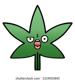 gradient shaded cartoon of a marijuana leaf