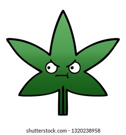 gradient shaded cartoon of a marijuana leaf
