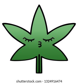gradient shaded cartoon of a marijuana leaf