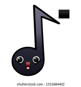 gradient shaded cartoon of a musical note