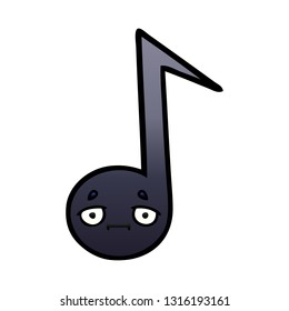 caricatura sombreada degradada de una nota musical
