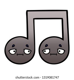 caricatura sombreada degradada de una nota musical