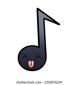 caricatura sombreada degradada de una nota musical