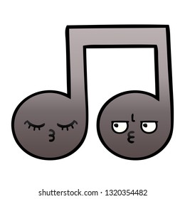 caricatura sombreada degradada de una nota musical