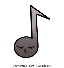 Farbverlauf-schattiger Cartoon einer musikalischen Note