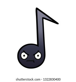 Farbverlauf-schattiger Cartoon einer musikalischen Note