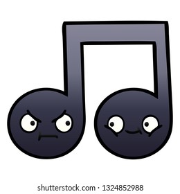 Farbverlauf-schattiger Cartoon einer musikalischen Note
