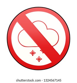 gradient shaded cartoon of a no snow allowed sign