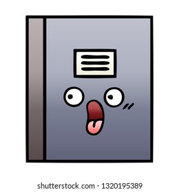 Farbverlauf-schattiger Cartoon eines Notebooks