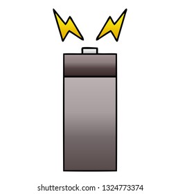 caricatura sombreada de degradado de una batería antigua