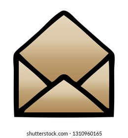 gradient shaded cartoon of a paper envelope