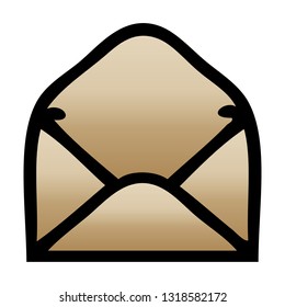 gradient shaded cartoon of a paper envelope