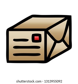 caricatura sombreada de gradiente de un paquete de papel