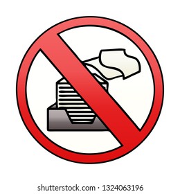 gradient shaded cartoon of a paperless office symbol