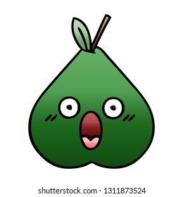 gradient shaded cartoon of a pear