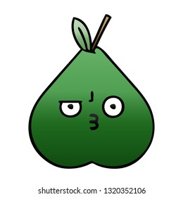 gradient shaded cartoon of a pear