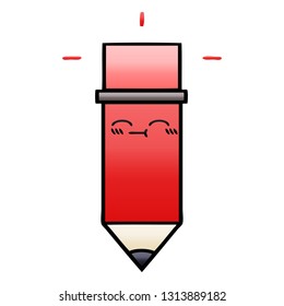 Farbverlauf-schattiger Cartoon eines Bleistiftes