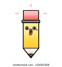 gradient shaded cartoon of a pencil