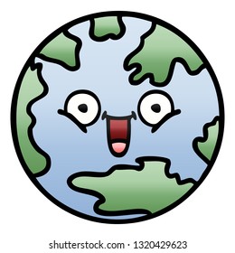 gradient shaded cartoon of a planet earth