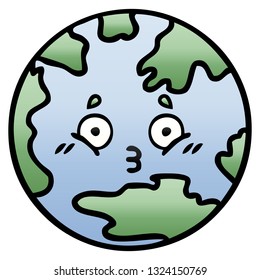 gradient shaded cartoon of a planet earth