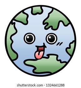 gradient shaded cartoon of a planet earth