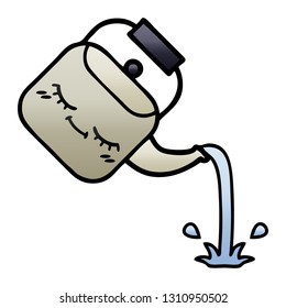 gradient shaded cartoon of a pouring kettle