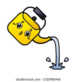 gradient shaded cartoon of a pouring kettle