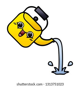 gradient shaded cartoon of a pouring kettle