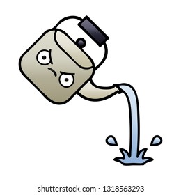 gradient shaded cartoon of a pouring kettle