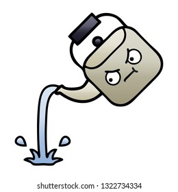 gradient shaded cartoon of a pouring kettle