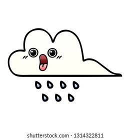 gradient shaded cartoon of a rain cloud