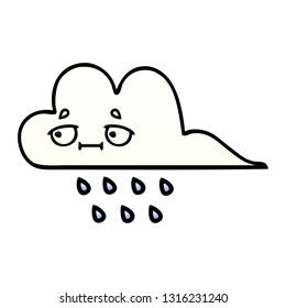 gradient shaded cartoon of a rain cloud