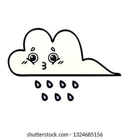 gradient shaded cartoon of a rain cloud
