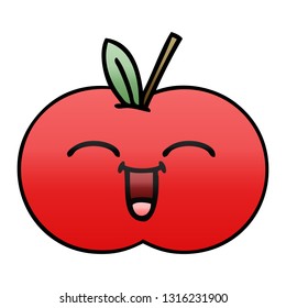 gradient shaded cartoon of a red apple