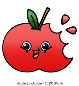 gradient shaded cartoon of a red apple