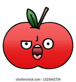 gradient shaded cartoon of a red apple