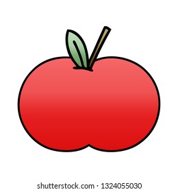 gradient shaded cartoon of a red apple