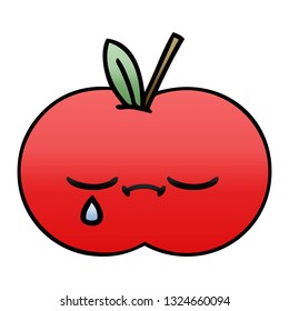 caricatura sombreada degradada de una manzana roja