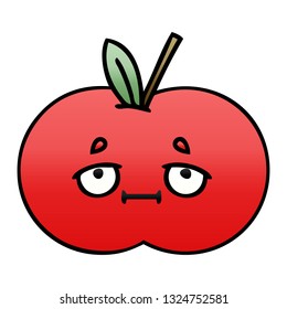 caricatura sombreada degradada de una manzana roja