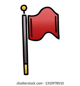 Farbverlauf-Cartoon mit roter Flagge